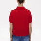 Wolfeel Summer New Polo Collar Hollow Knitted Short Sleeved Sweater Women's Bubble Sleeve T-shirt Female Simple Knitted Sweater