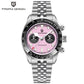 PAGANI DESIGN Men Watches 2026 New Pink BB Panda Dial Chronograph Fashion Luxury Quartz Watch For Men VK64 Movt Waterproof Watch