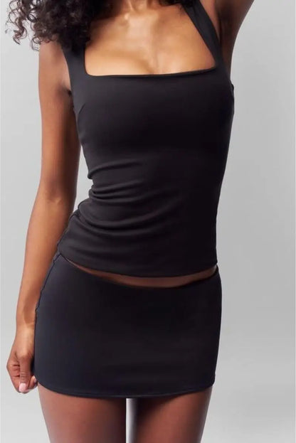 Guiz Low-Waist Elastic Hip-Hugging Skirt, Black Skirt, Versatile Mini Sexy Women's Short Skirt