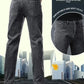 2025 New Winter Men Black Straight Stretch Denim Thick Velvet Pants Warm Jeans Casual Fleece Line Trousers Male Plus Size