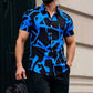 2026 New Men's Short-Sleeve Shirt, Stylish Color-Blocked Irregular Pattern Print Shirt, Outdoor Casual Hawaiian Shirt, XS-6XL