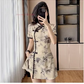 2026 chinese sexy nightclub dress improved cheongsam flower print qipao dress+shorts set hotel spa work dress beauty uniform