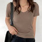 AOSSVIAO 2026 V-neck Solid Thin Summer Pullover Women Sweater Female Knitted Ribbed Sweater Slim Short Sleeve Bodycon Sweater