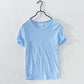 Retro Raw Edge T-Shirt for Men, 100% Cotton, Lightweight,Breathable,Slim-fit, Monochromatic, O-Neck, Casual Basic Top