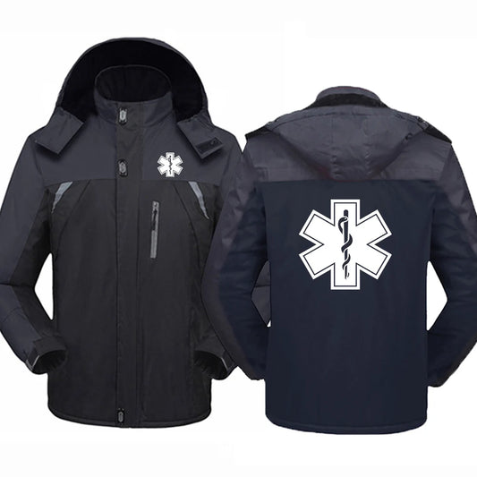 EMT Emergency Ambulance 2024 Men Zipper Jacket Windbreaker Windproof Thicken Outwear Outdoor Sport Comfortable Versatile Coat