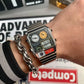 Retro Square Watches Men's Multifunctional Outdoor Sports Ultra-thin Steel Waterproof Alarm Clock Dual Display Electronic Watch