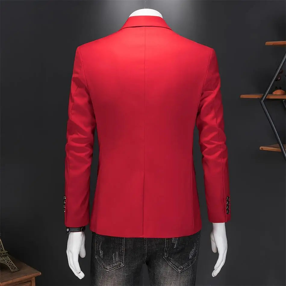 Boutique Fashion Solid Color High-end Brand Casual Business Men's Blazer Groom Wedding Gown Blazers for Men Suit Tops Jacke Coat