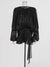 TWOTWINSTYLE Solid Blouse Mini Dresses For Women V Neck Long Sleeve Spliced Lace Up Sweet Style Dress Female Clothing Fashion