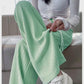 Autumn New Elastic Waist Drawstring Casual Straight Sporty Casual Wide Leg Pants Solid All-Match Basic Trousers Women Clothes