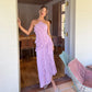 Gown Neck Strap Irregular Long Dress For Women Ruffle Sleeveless High Waist Backless Dresses 2025 New Summer Elegant Party Y2k