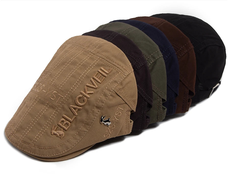 Men Beret Fashion Rabbit Embroidery Flat Caps Spring Summer Visor For Male Fashion Vintage Newsboy Cap Casual Berets Adjustable