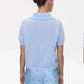 Wolfeel Summer New Polo Collar Hollow Knitted Short Sleeved Sweater Women's Bubble Sleeve T-shirt Female Simple Knitted Sweater