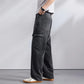 KSTUN 2026 Spring Men's Loose Straight Jeans Wide Leg Vintage Grey Cargo Pants Male Streetwear Trousers Multi-pockets Designer
