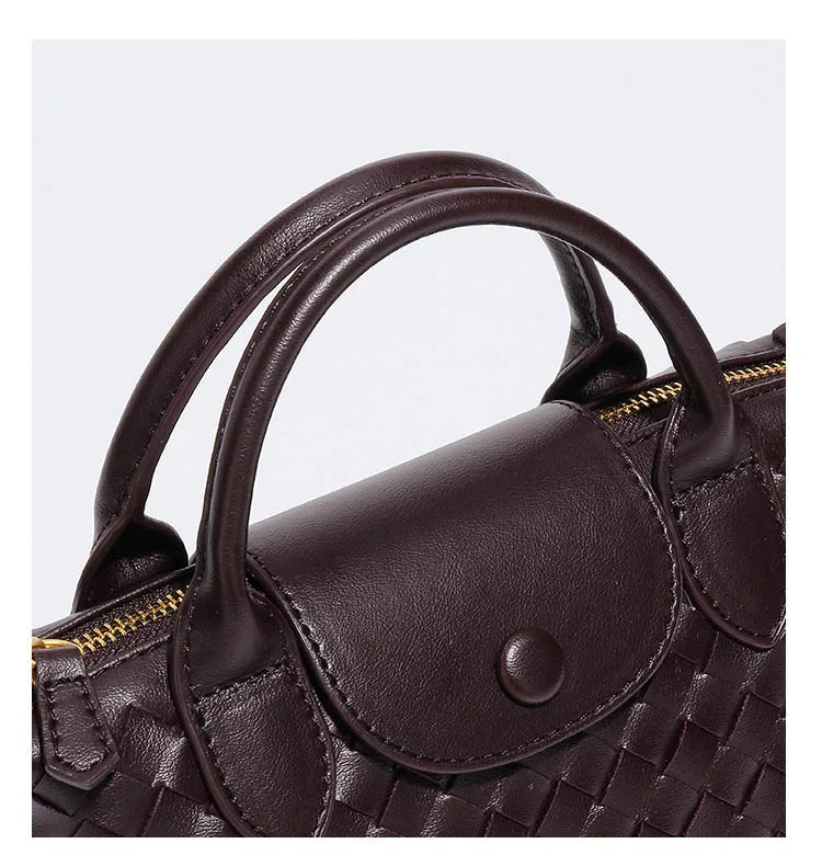 Handwoven single-shoulder small dumpling bag, fashionable bucket bag, new simple ladies crossbody lunch box bag, small tote bag