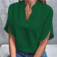 Summer Elegant Women's Blouse New V-neck Short Sleeve Solid Color Loose Shirt Casual White Tops Office Lady Blouses