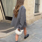 Bomber Jacket Women's Coat Oversized Blazer Lapel Diagonal Placket Asymmetrical Suit Flap Pockets Spring Woman Clothes Loose Top