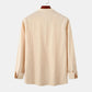 2026 Spring Summer New Mens Slim Fit Solid Color Long Sleeve Shirt Cotton Linen Casual Top Breathable ventilate absorb sweat