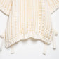 Hollow Out Knit Pullover Women Casual Round Neck Lace Up Bow Sweater Female Autumn Short Sleeves Solid Knitwears Lady