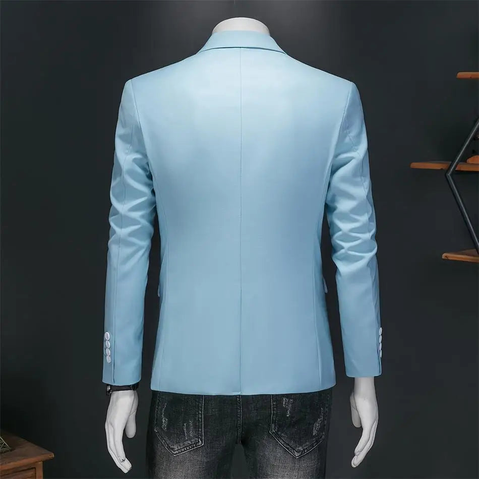 Boutique Fashion Solid Color High-end Brand Casual Business Men's Blazer Groom Wedding Gown Blazers for Men Suit Tops Jacke Coat