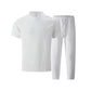 2026 Men's Spring Autumn Business Casual Textured 2 Piece Set Crew Neck T-Shirt & Drawstring Pants
