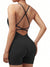 Sexy Fitness Jumpsuit Women Cross Adjustable Sports Playsuit Running One Piece Yoga Suit Scrunch Shorts Backless Set Romper