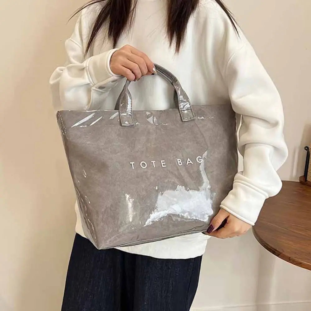 Fashion Storage Bag Transparent Jelly Bag Summer Beach Bag PVC Tote Bag Shoulder Pouch Tote Bag Letter Prints Handbags Sports