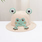 Cute little frog baby hat for sun protection, fisherman hat for children traveling, sun protection hats for boys and girls