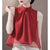 French Style Summer Vest Tops For Women Sleeveless Chiffon Blouse Stand Collar Gradient Color Casual Loose Shirt