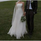 Newest Simple Bridal Dresses Sexy Strapless Backless Formal Evening Dress Elegant Floor-length A-line Wedding Dresses