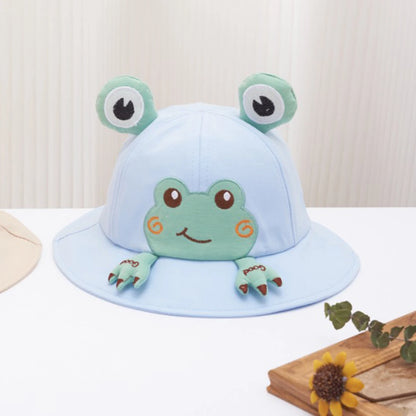 Cute little frog baby hat for sun protection, fisherman hat for children traveling, sun protection hats for boys and girls