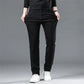 2025 New Winter Men Black Straight Stretch Denim Thick Velvet Pants Warm Jeans Casual Fleece Line Trousers Male Plus Size