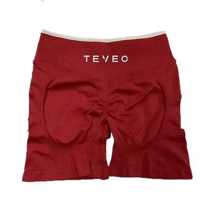 TEVEO Women's Sports Yoga Shorts Fitness Cycling Elastic Sports Pants Ignite Sculpt Scrunch Short Yoga Bra Set