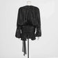 TWOTWINSTYLE Solid Blouse Mini Dresses For Women V Neck Long Sleeve Spliced Lace Up Sweet Style Dress Female Clothing Fashion