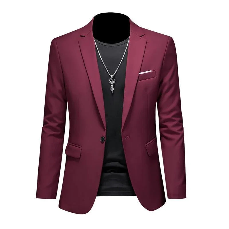 Boutique Fashion Solid Color High-end Brand Casual Business Men's Blazer Groom Wedding Gown Blazers for Men Suit Tops Jacke Coat