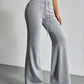 Autumn and Winter New Solid Color Drawstring Women's bell-bottoms Casual Fashion Dressing
