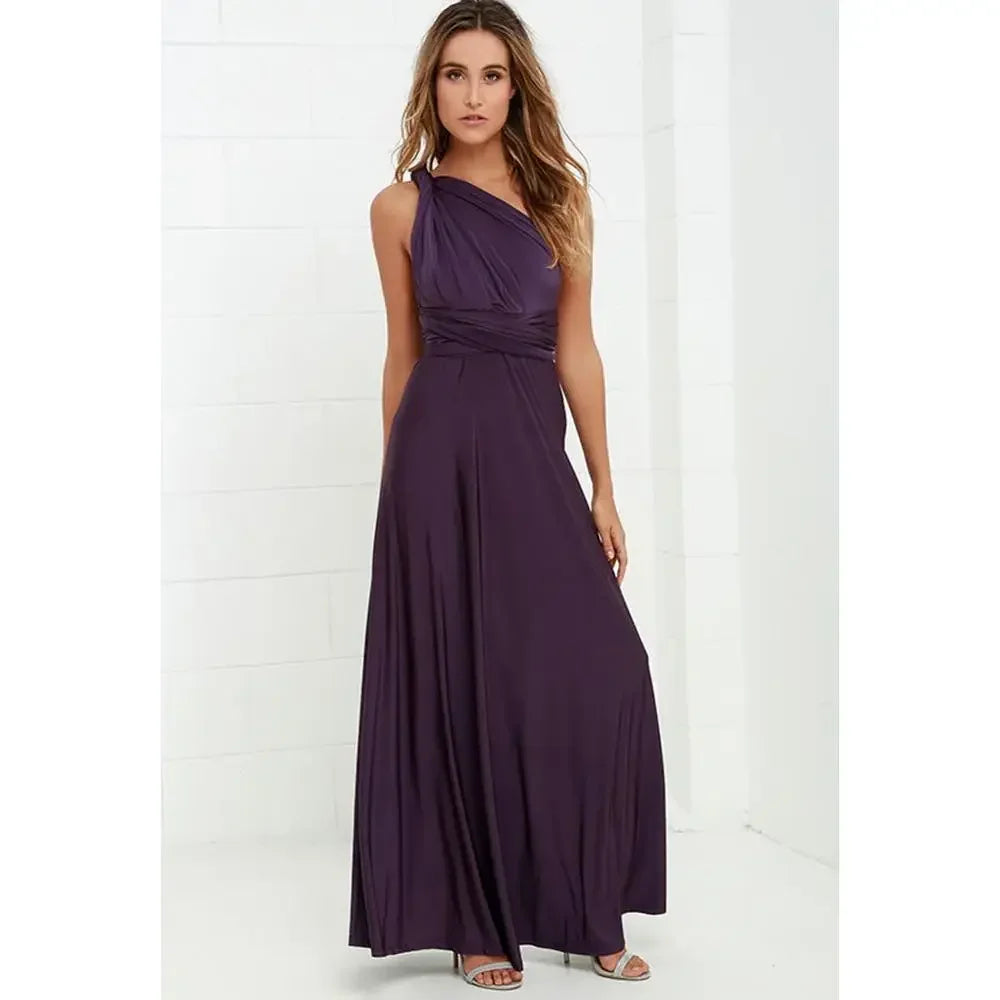 Fashion Multi-worn V-neck Vestidos De Fiesta Women Long Dress Sexy Strapped Lady Summer Maxi Dress