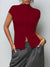 Women's fashionable knitted turtleneck top, slim and comfortable four-season short-sleeved cardigan, can be worn as a base layer