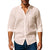 2026 Spring Summer New Mens Slim Fit Solid Color Long Sleeve Shirt Cotton Linen Casual Top Breathable ventilate absorb sweat