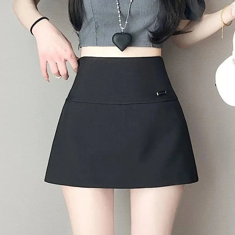 Skirt Pants Skirt Female Spring and Summer New High-waisted Thin A Word Skirts Pants Open Fork Package Hip Business Skirt