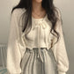 Thin White Cardigan Women Summer Sunscreen Lace-up Knitwear Tops Lady Korean Style Casual Lantern Sleeve Short Sun Protected Top