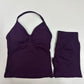 Impact Yoga Set Women Padded Halter Tank Top Scrunch Butt Lifting Gym Shorts Set Summer Sportswear Workout Clothes