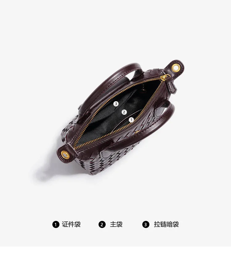 Handwoven single-shoulder small dumpling bag, fashionable bucket bag, new simple ladies crossbody lunch box bag, small tote bag