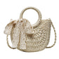 Handmade Half-Round Rattan Woven Straw Bag Summer Women Messenger Crossbody Bags Girls Small Beach Handbag