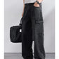 KSTUN 2026 Spring Men's Loose Straight Jeans Wide Leg Vintage Grey Cargo Pants Male Streetwear Trousers Multi-pockets Designer