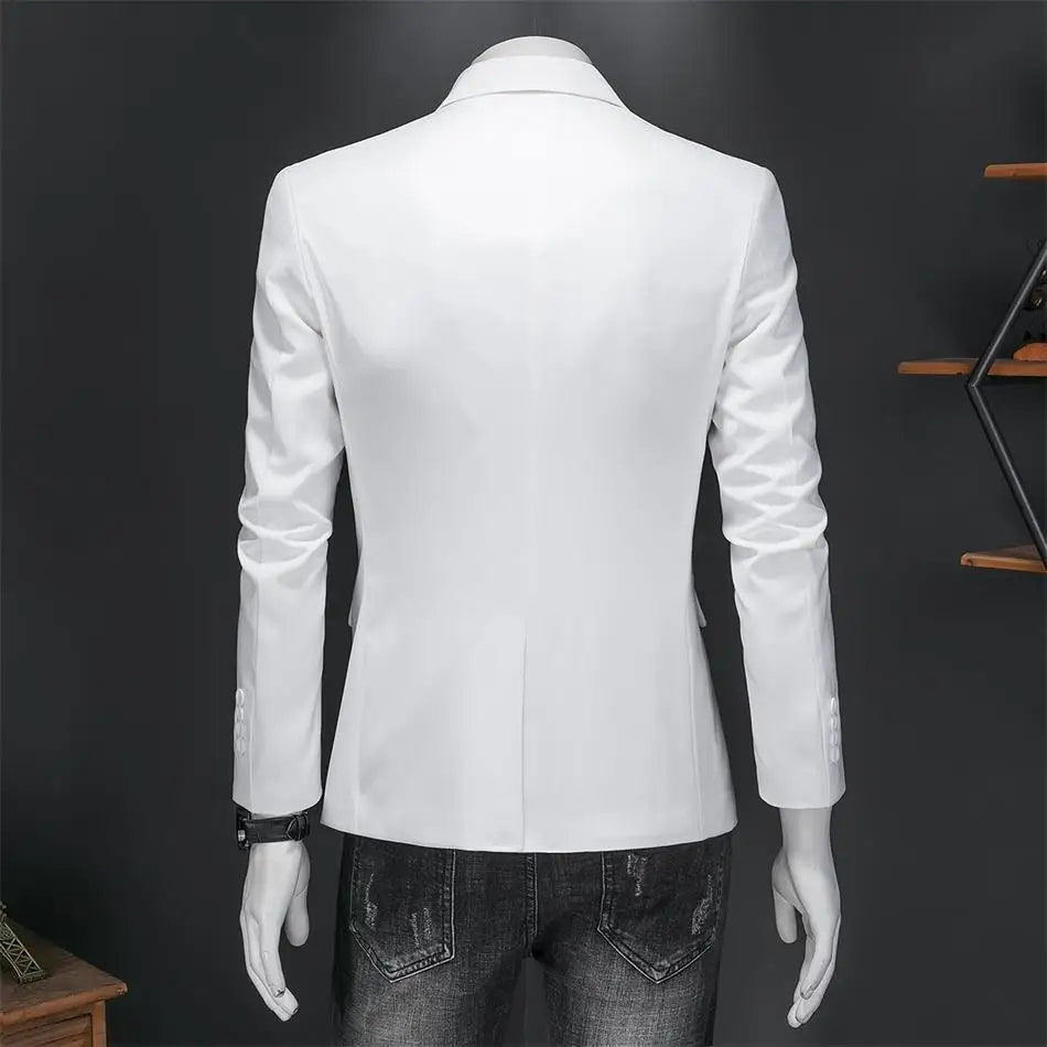 Boutique Fashion Solid Color High-end Brand Casual Business Men's Blazer Groom Wedding Gown Blazers for Men Suit Tops Jacke Coat