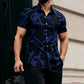2026 New Men's Short-Sleeve Shirt, Stylish Color-Blocked Irregular Pattern Print Shirt, Outdoor Casual Hawaiian Shirt, XS-6XL