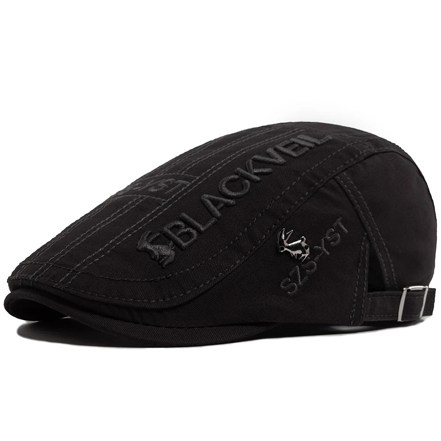 Men Beret Fashion Rabbit Embroidery Flat Caps Spring Summer Visor For Male Fashion Vintage Newsboy Cap Casual Berets Adjustable