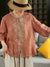 100% Linen Women Casual Shirt New 2025 Summer Vintage Style Stand Collar Floral Embroidery Loose Female Tops Shirts M1593