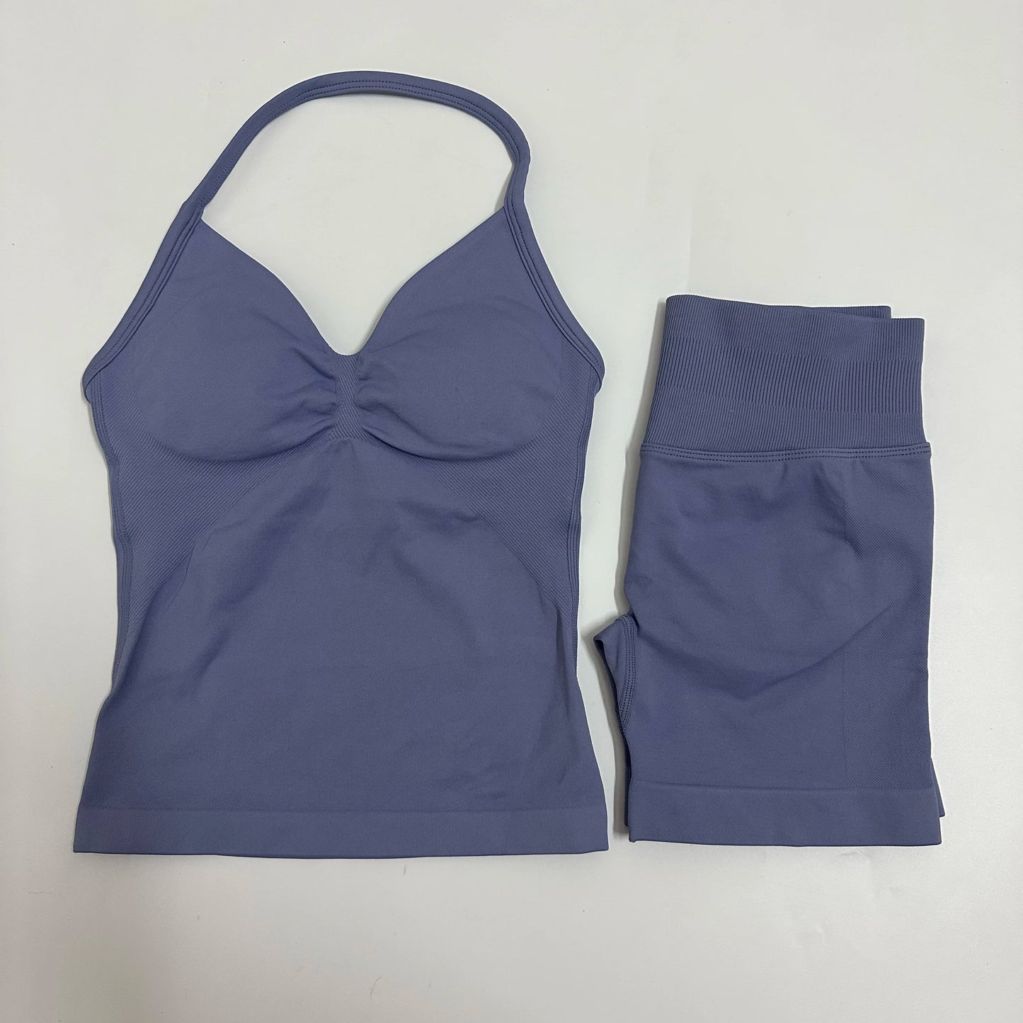 Impact Yoga Set Women Padded Halter Tank Top Scrunch Butt Lifting Gym Shorts Set Summer Sportswear Workout Clothes