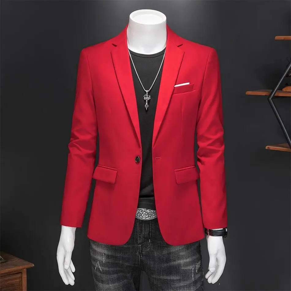 Boutique Fashion Solid Color High-end Brand Casual Business Men's Blazer Groom Wedding Gown Blazers for Men Suit Tops Jacke Coat